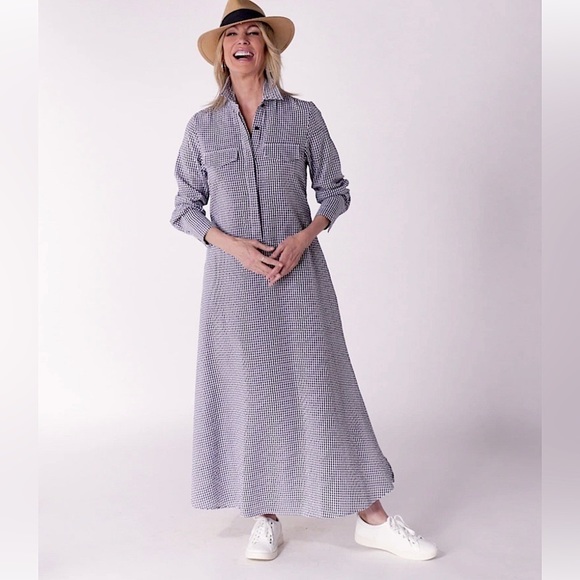 Brian Bailey Gingham Shirt Dress Small - Picture 1 of 6